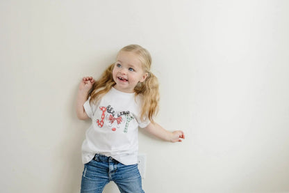 Kids Christmas Shirts, cute unicorn style reindeer Joy christmas shirt kids, girls christmas tshirt Joyful Moose