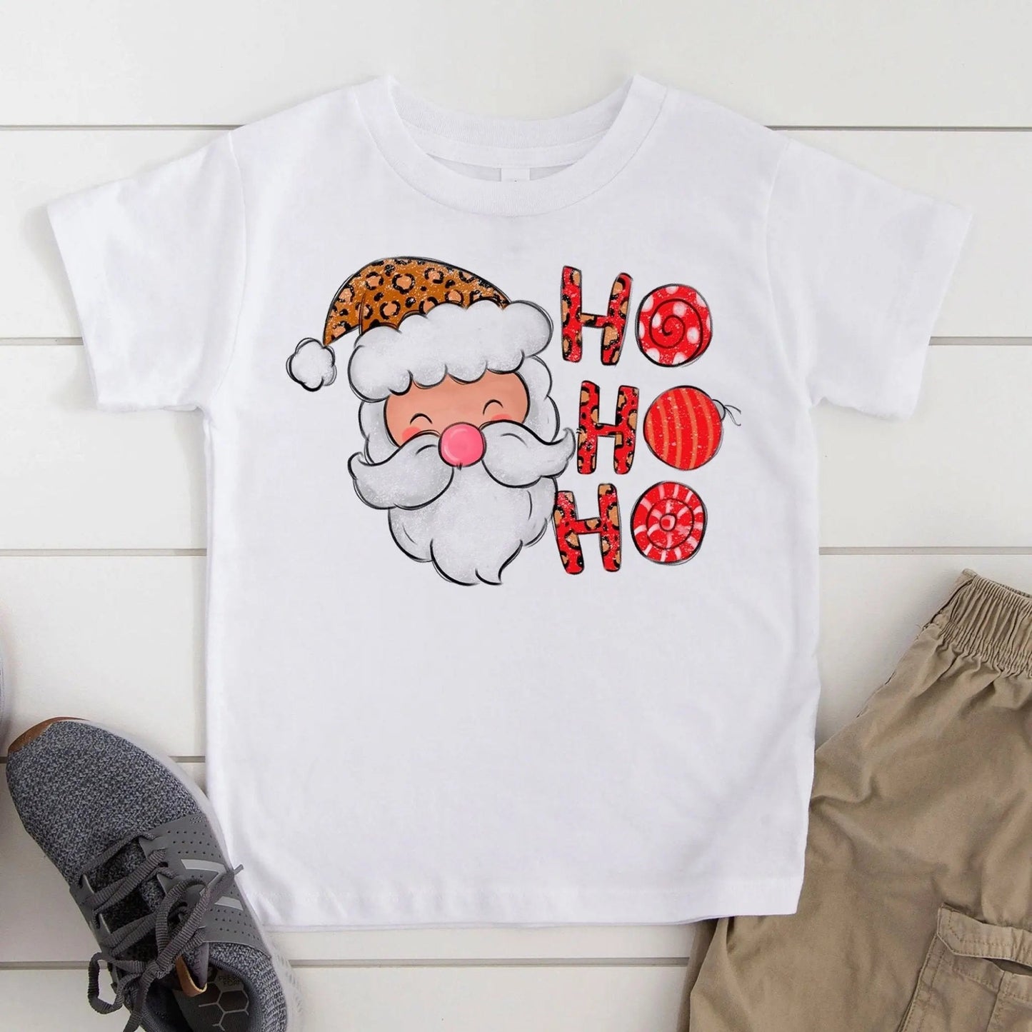 Kids Christmas Shirts, Ho Ho Ho Santa christmas shirt for boys, toddler boy christmas shirt Joyful Moose