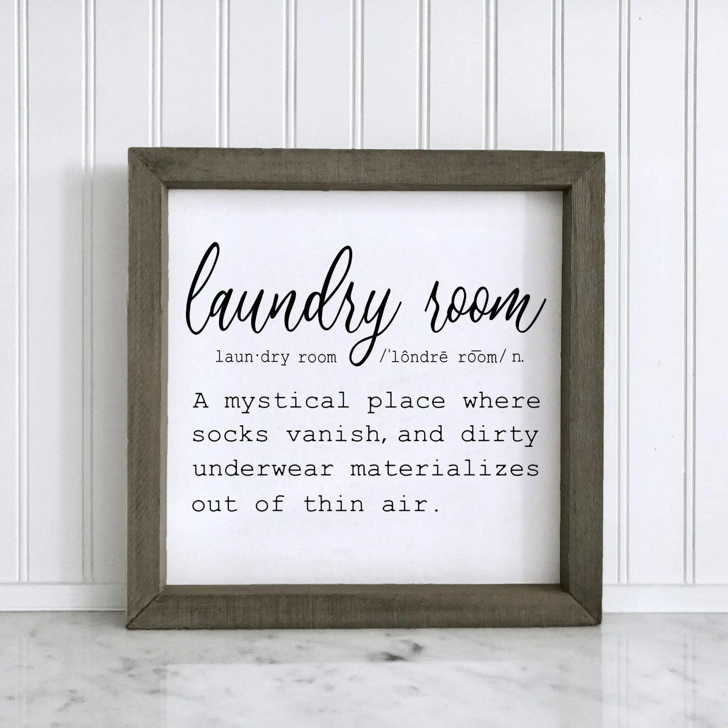 Laundry Sign - Laundry Room Decor - Hanging Laundry Definition Sign - Minimalistic Farmhouse Style Wall Decor Joyful Moose