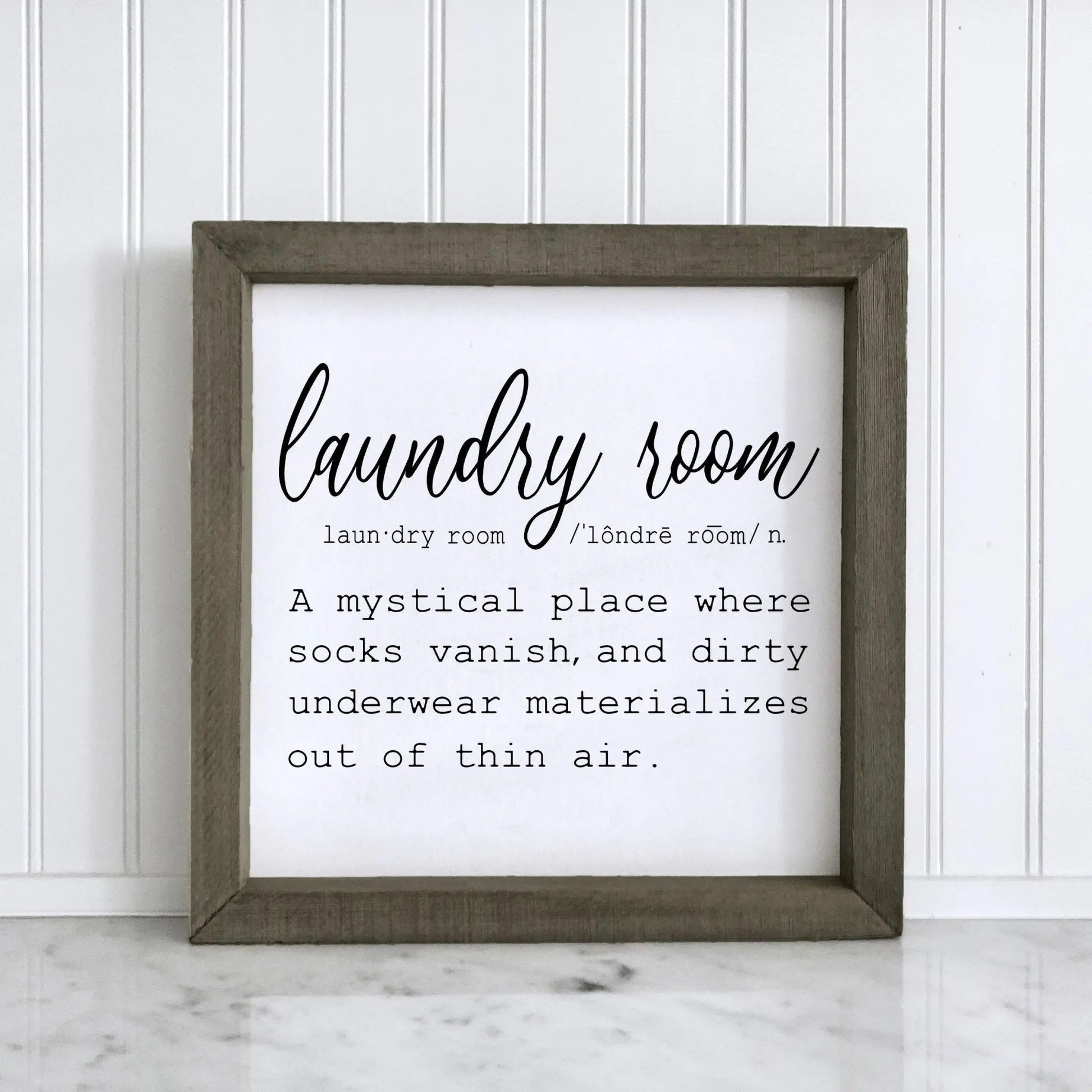 Laundry Sign - Laundry Room Decor - Hanging Laundry Definition Sign - Minimalistic Farmhouse Style Wall Decor Joyful Moose