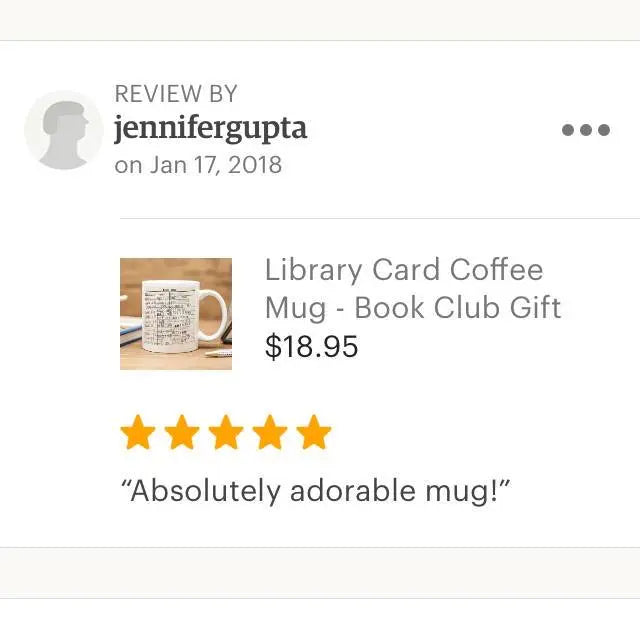 Library Card Coffee Mug - Book Club Gift - Coffee Tea Cup Gifts for Readers Joyful Moose