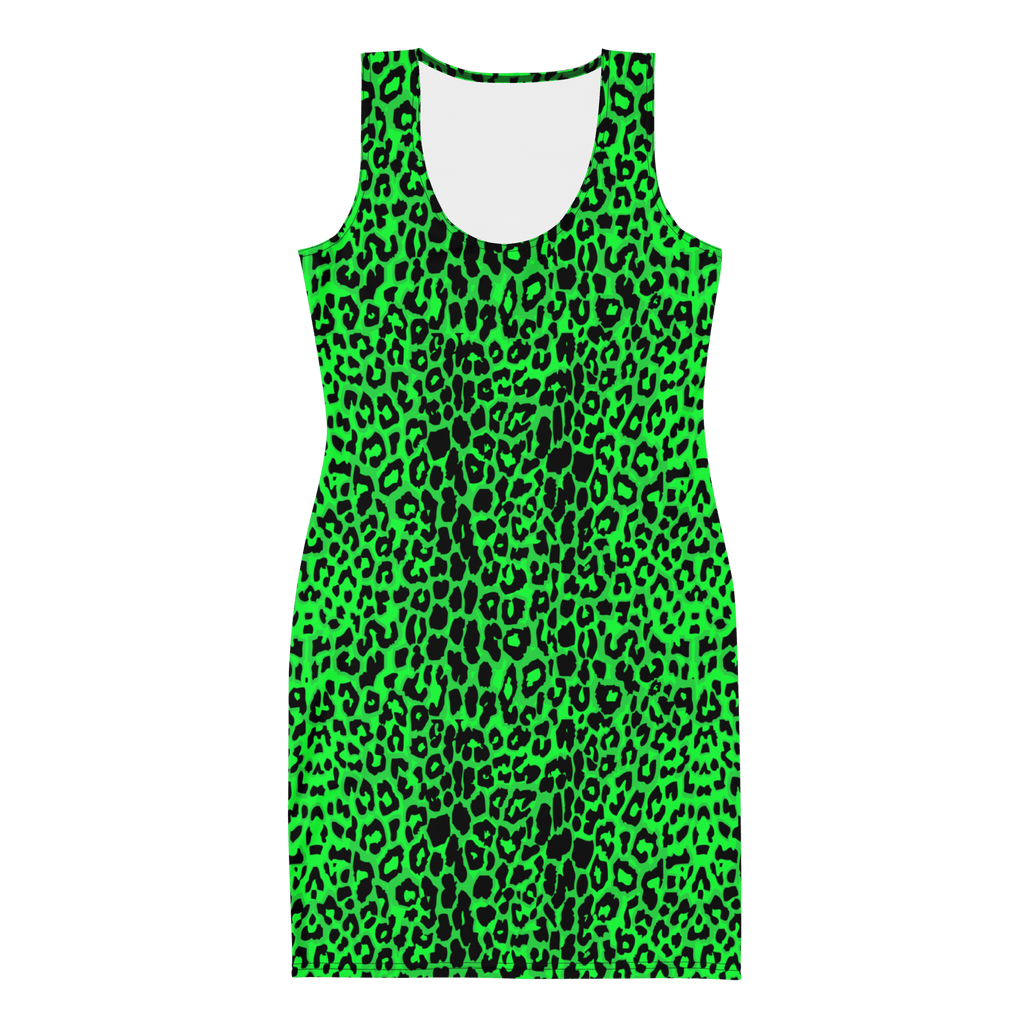 Lime Leopard Bodycon Dress Goth Cloth Co.
