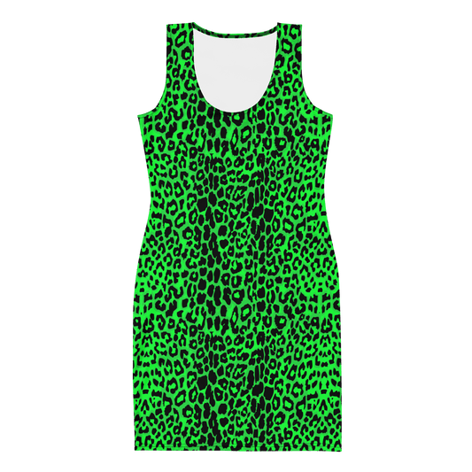 Lime Leopard Bodycon Dress Goth Cloth Co.