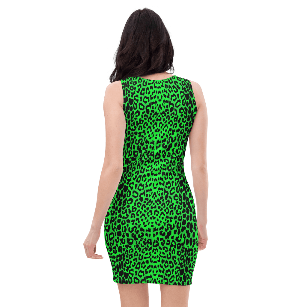 Lime Leopard Bodycon Dress Goth Cloth Co.