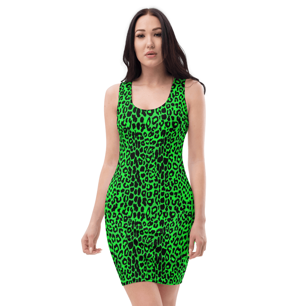 Lime Leopard Bodycon Dress Goth Cloth Co.