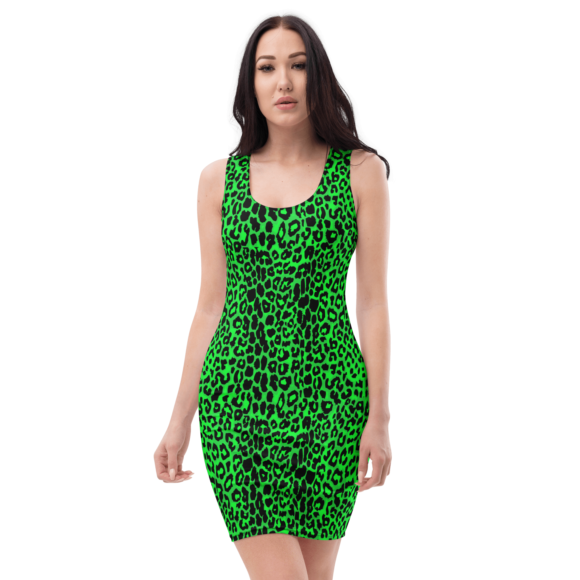 Lime Leopard Bodycon Dress Goth Cloth Co.
