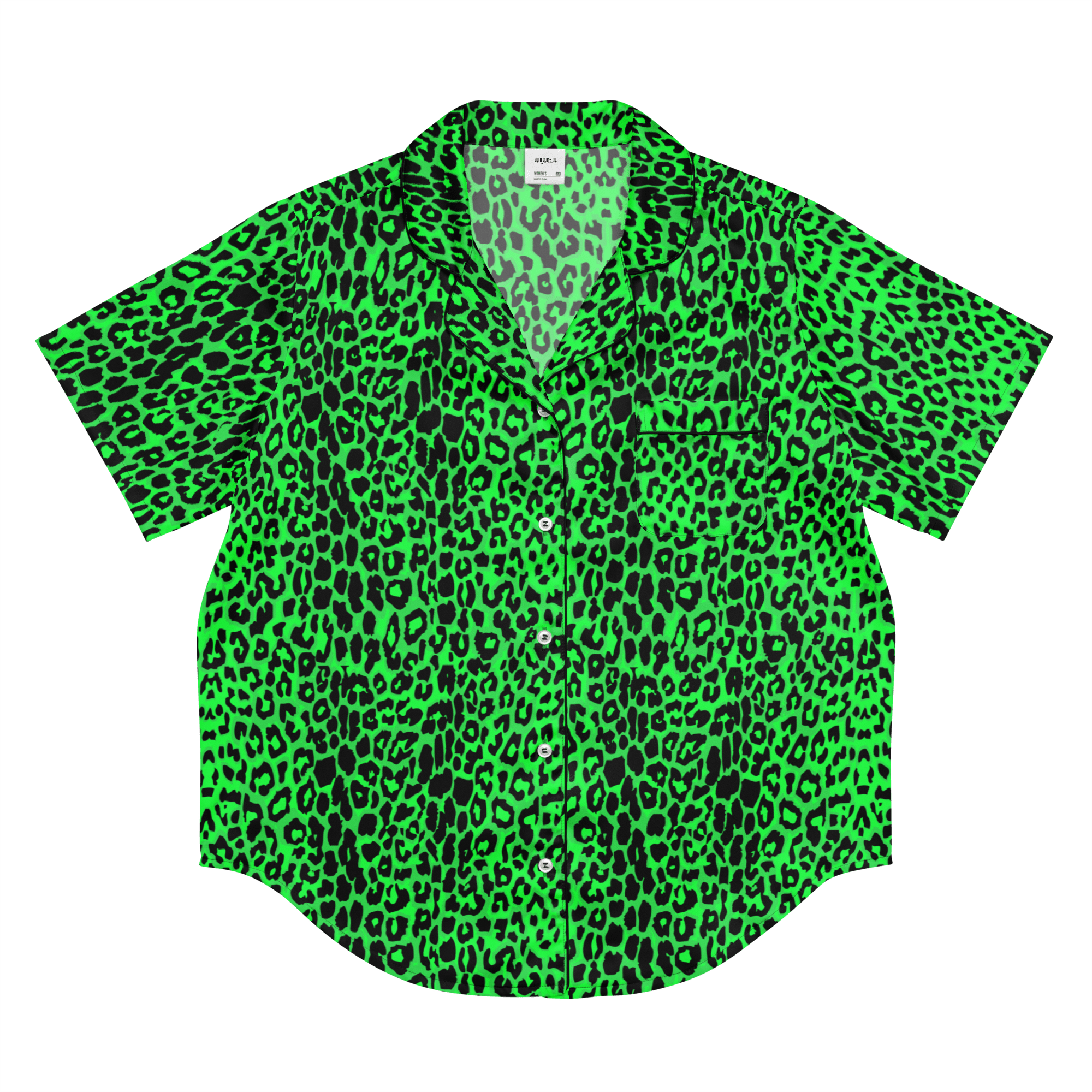 Lime Leopard Silky Pajama Top Goth Cloth Co.