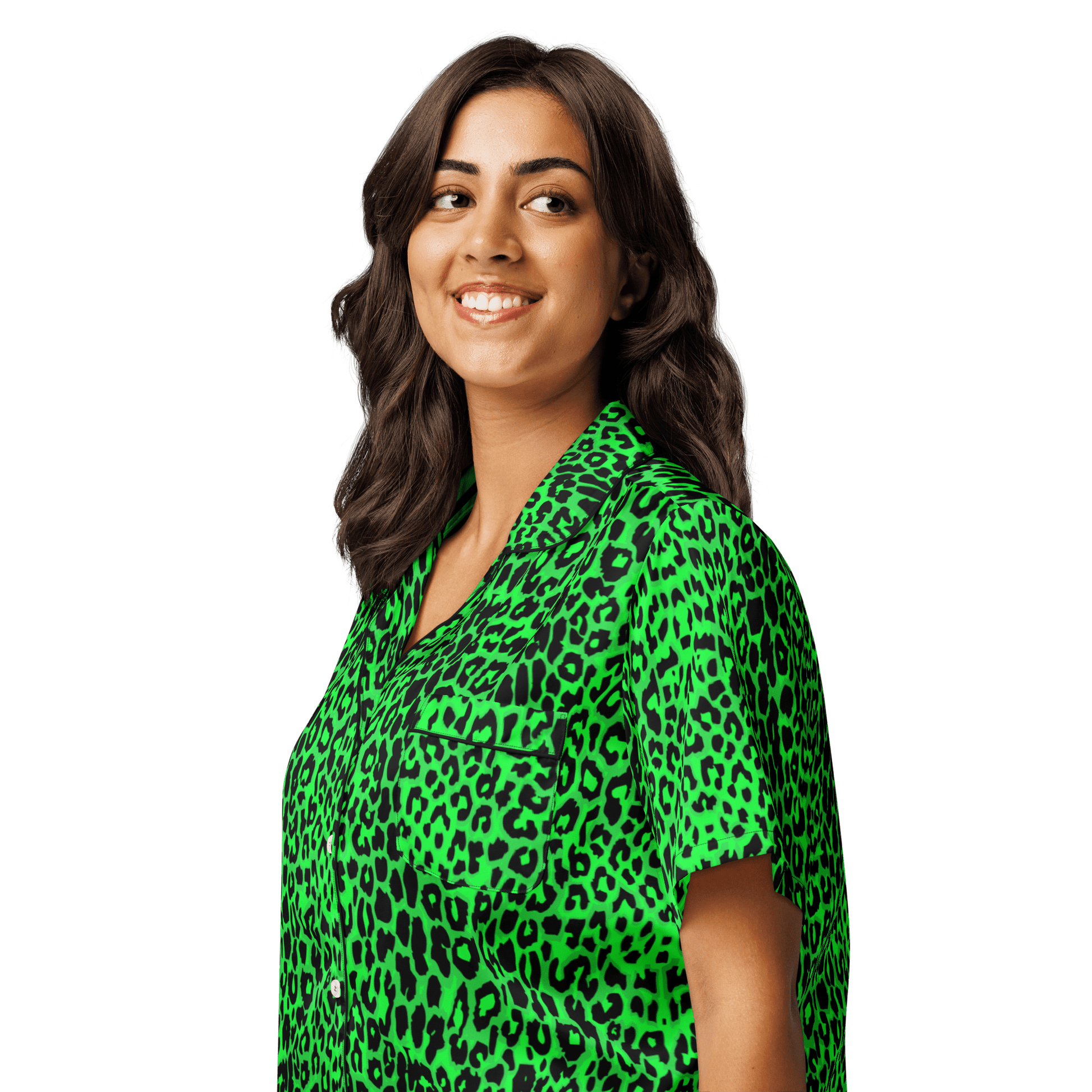 Lime Leopard Silky Pajama Top Goth Cloth Co.