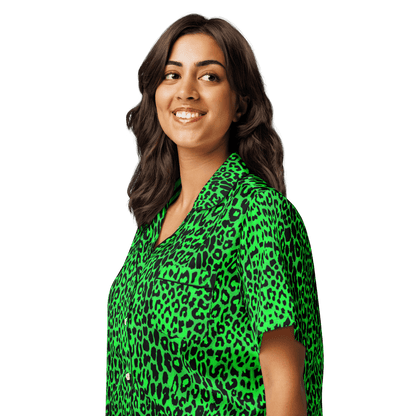 Lime Leopard Silky Pajama Top Goth Cloth Co.