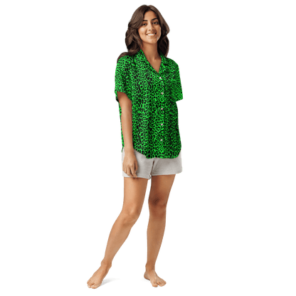 Lime Leopard Silky Pajama Top Goth Cloth Co.