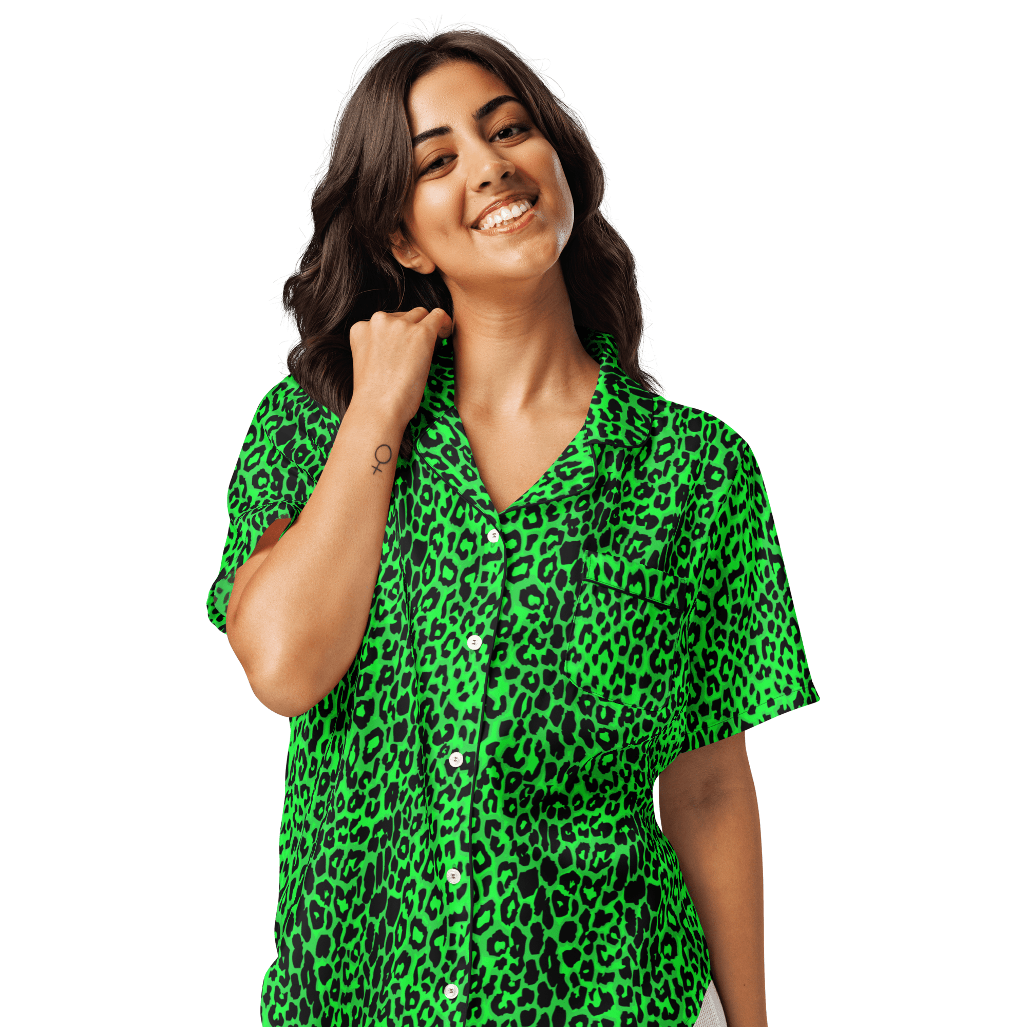 Lime Leopard Silky Pajama Top Goth Cloth Co.