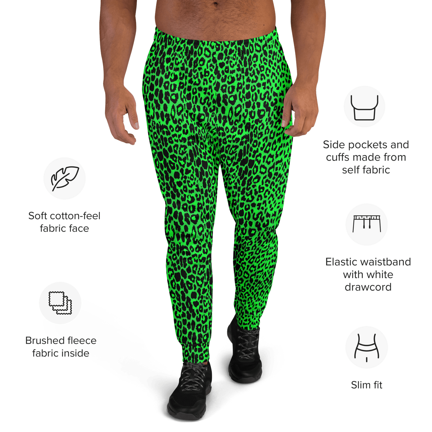 Lime Leopard Unisex Joggers Goth Cloth Co.