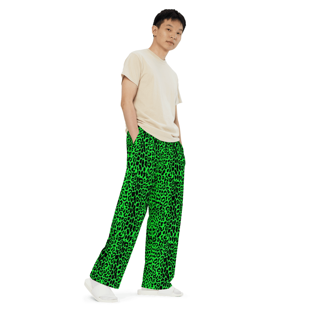 Lime Leopard Unisex Lounge Pants Goth Cloth Co.