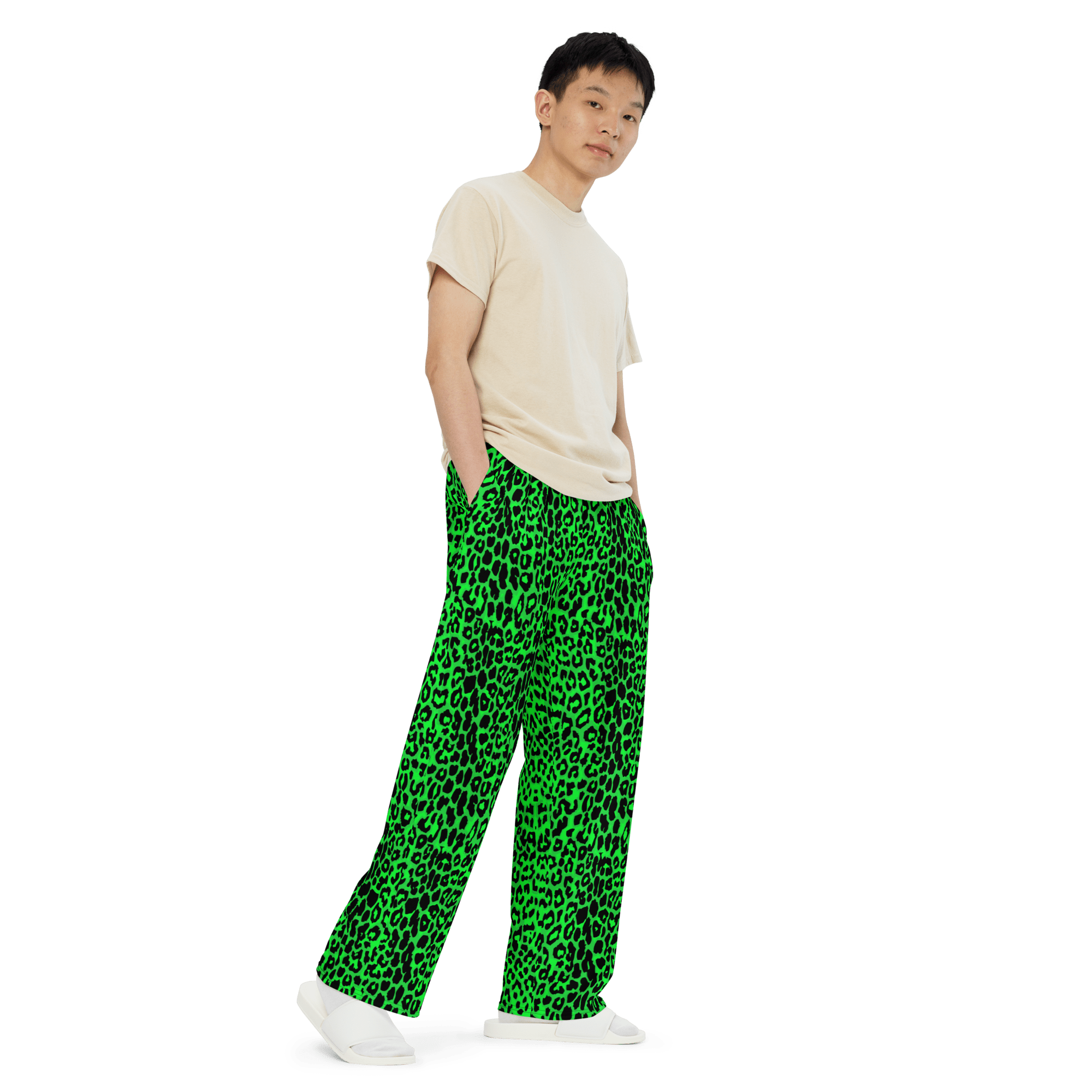 Lime Leopard Unisex Lounge Pants Goth Cloth Co.