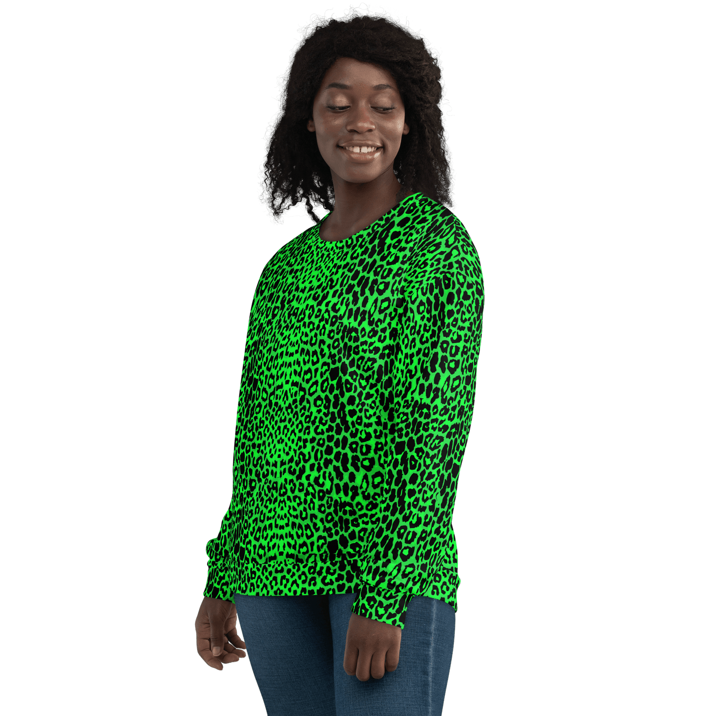 Lime Leopard Unisex Sweatshirt Goth Cloth Co.