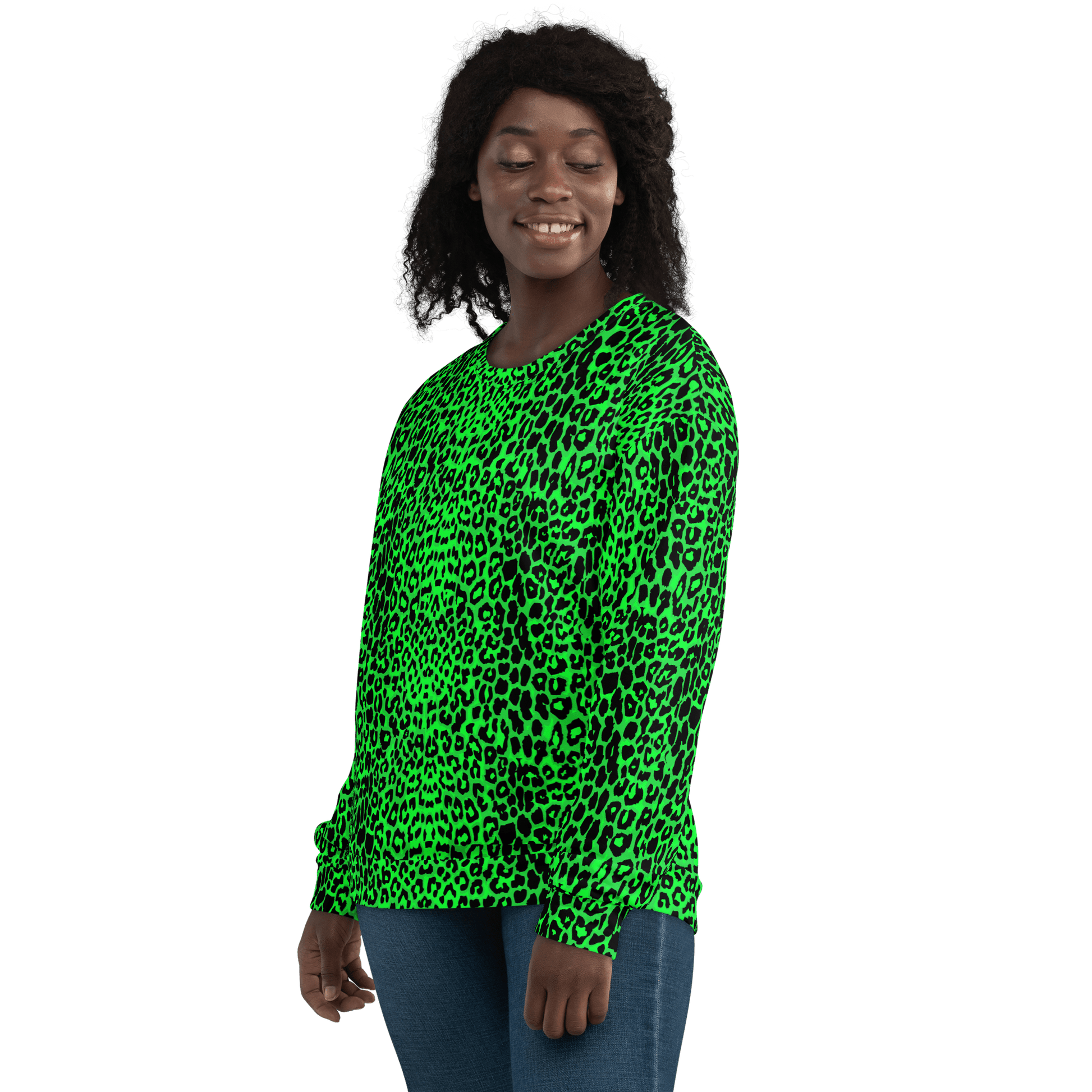 Lime Leopard Unisex Sweatshirt Goth Cloth Co.
