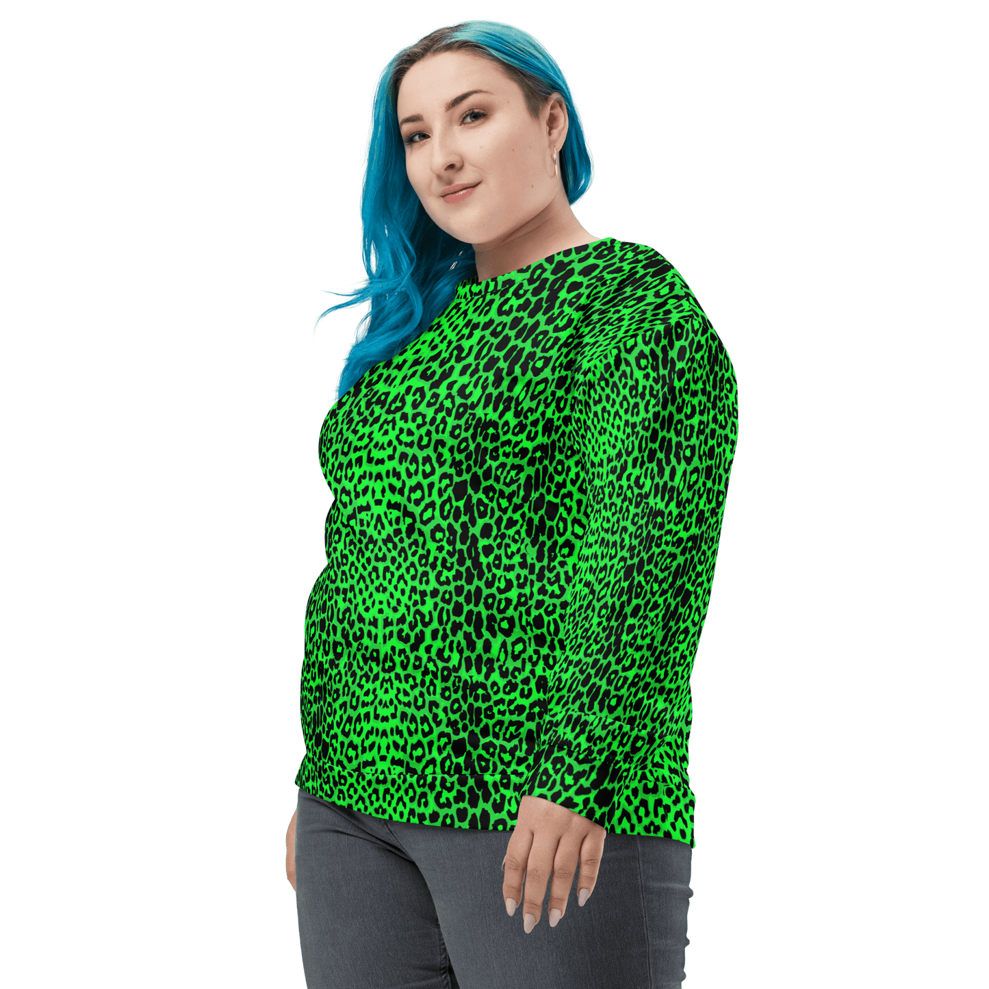Lime Leopard Unisex Sweatshirt Goth Cloth Co.