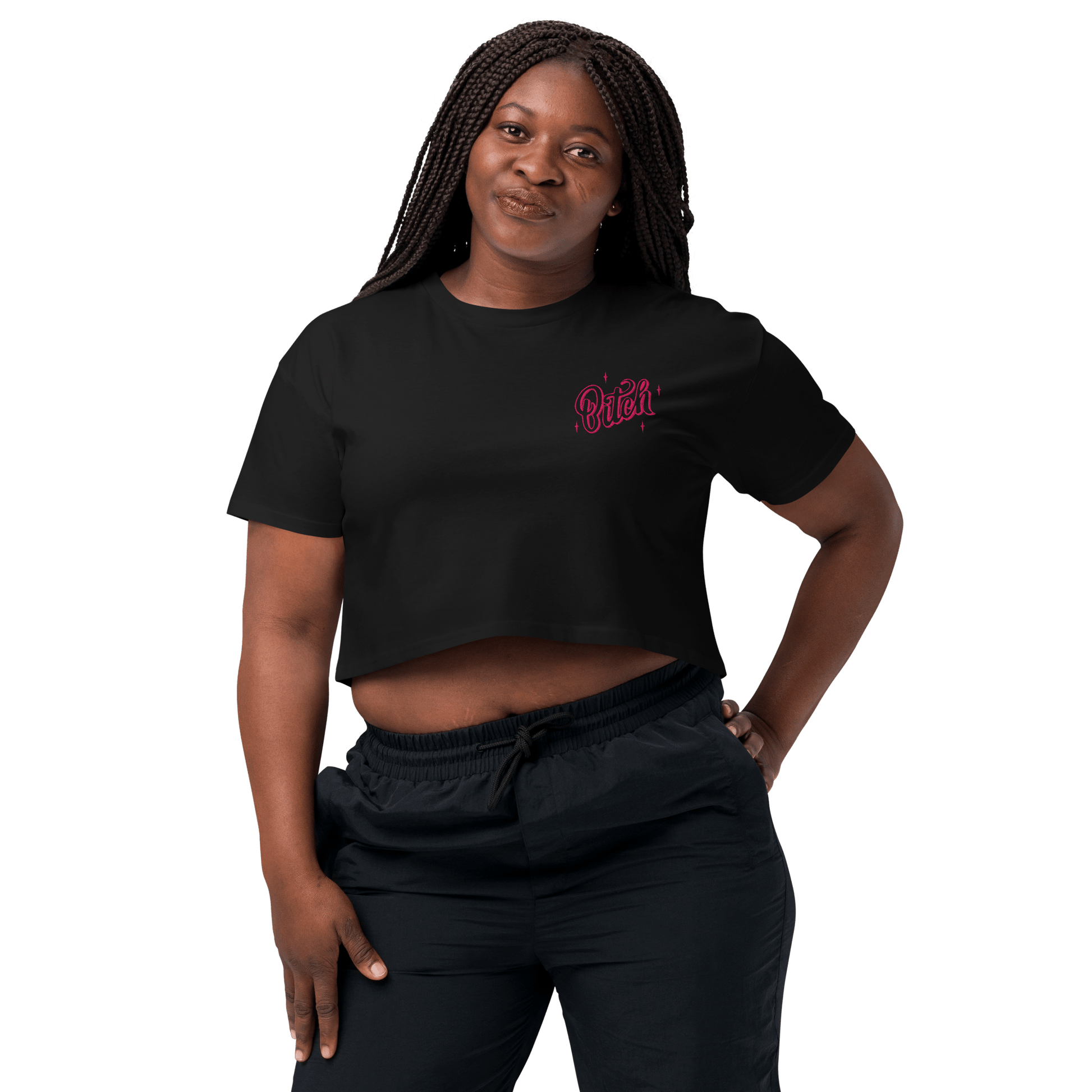 Magical Bitch Embroidered Crop Top Goth Cloth Co.