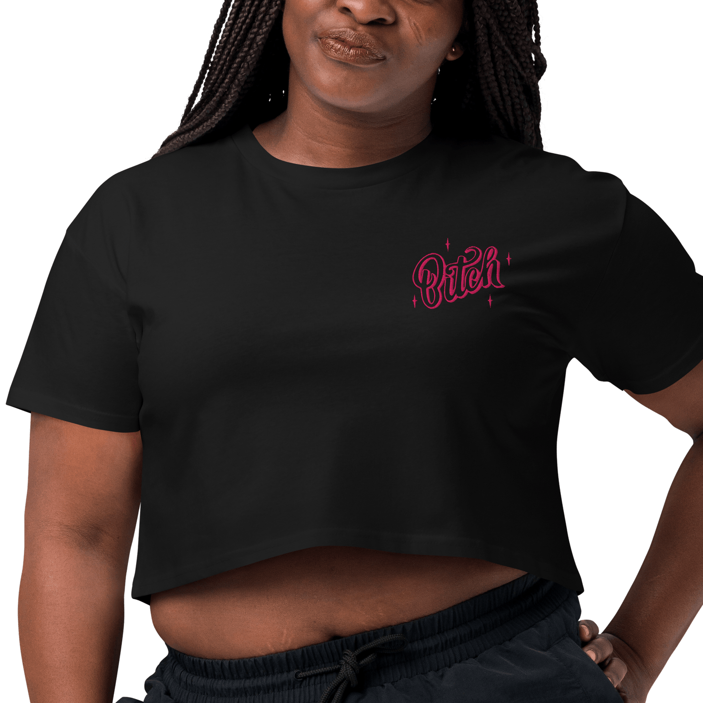 Magical Bitch Embroidered Crop Top Goth Cloth Co.