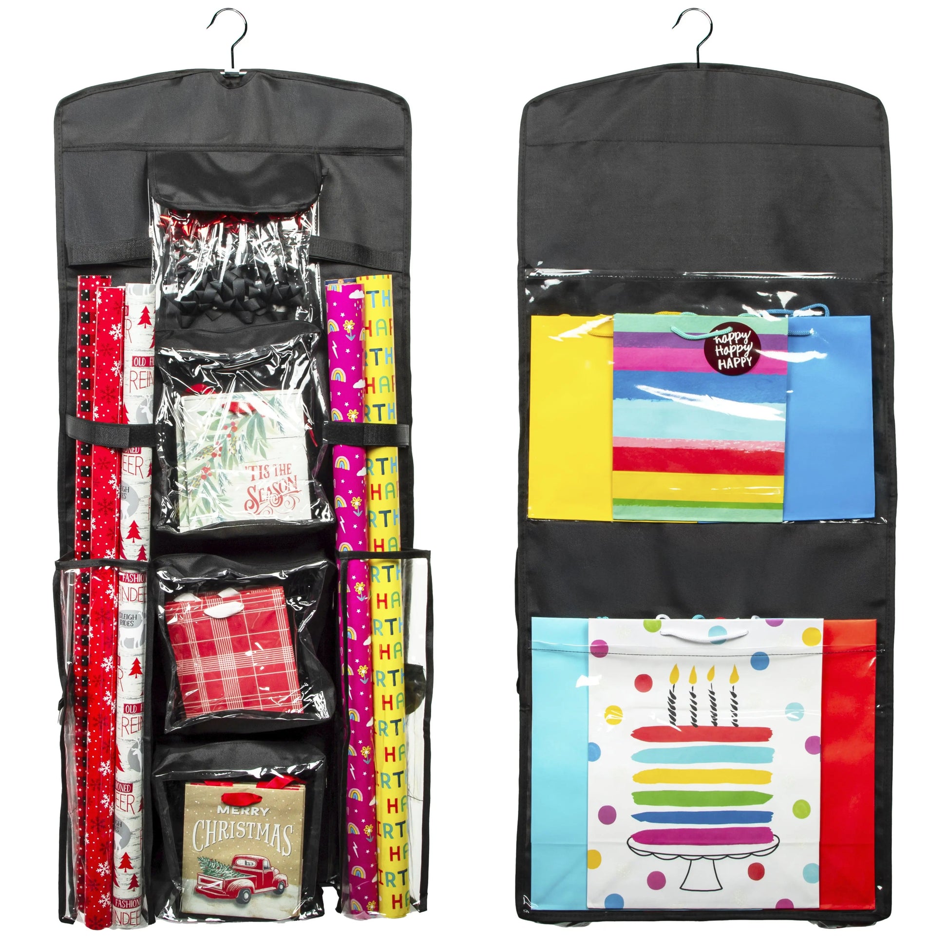 Gift Wrap Storage Organizer Wrapping Paper Holder Christmas Gift Bag Hanging Container Joyful Moose