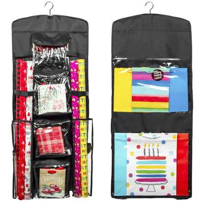 Gift Wrap Storage Organizer Wrapping Paper Holder Christmas Gift Bag Hanging Container Joyful Moose