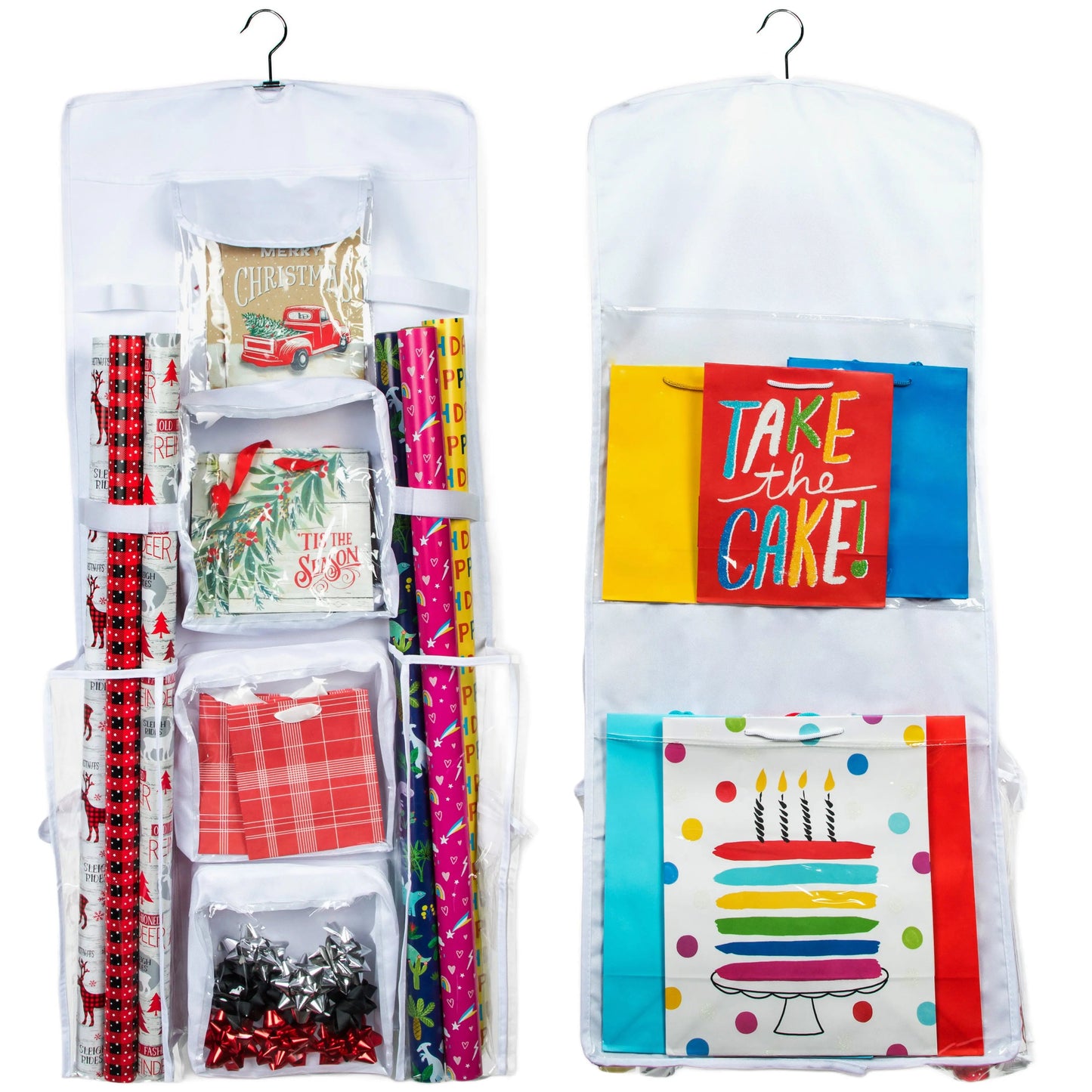 Gift Wrap Storage Organizer Wrapping Paper Holder Christmas Gift Bag Hanging Container Joyful Moose