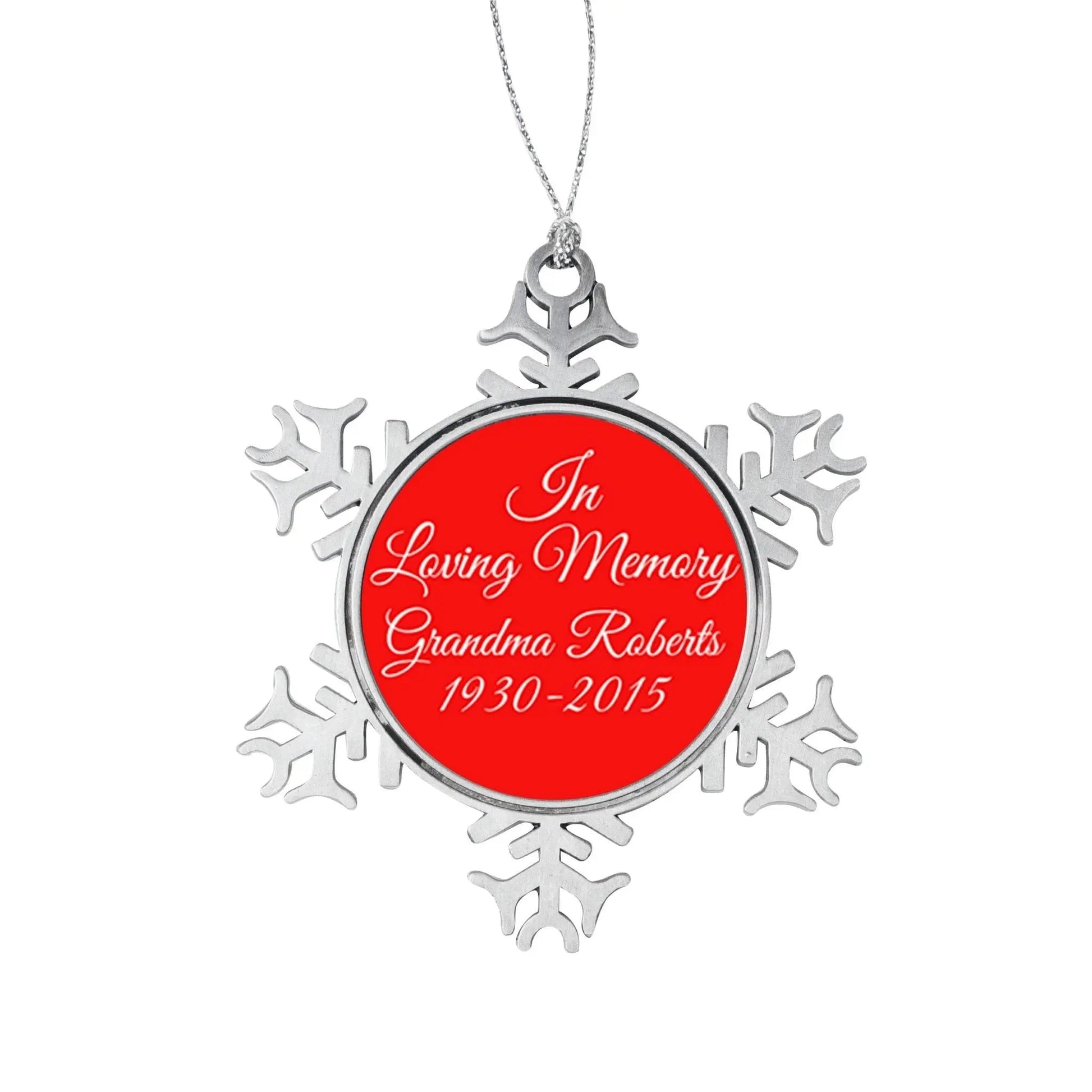 Memorial Christmas Ornament - Personalized In Loving Memory Christmas Ornament - Snowflake Christmas Ornament - Memorial Gift Joyful Moose
