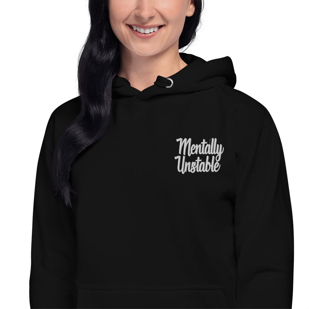 Mentally Unstable Embroidered Hoodie Goth Cloth Co.