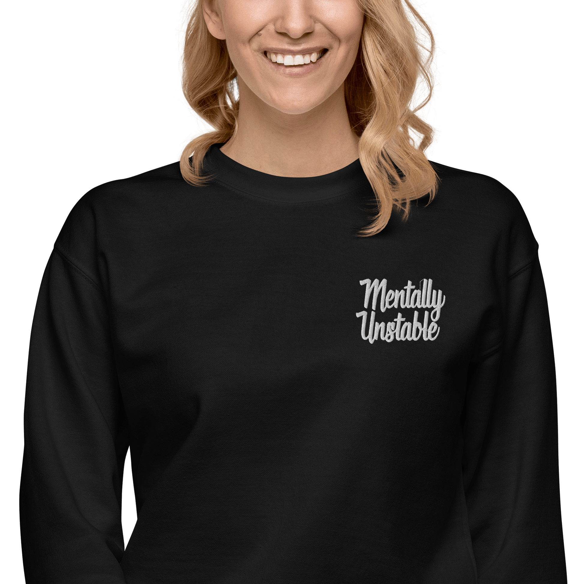 Mentally Unstable Embroidered Sweatshirt Goth Cloth Co.