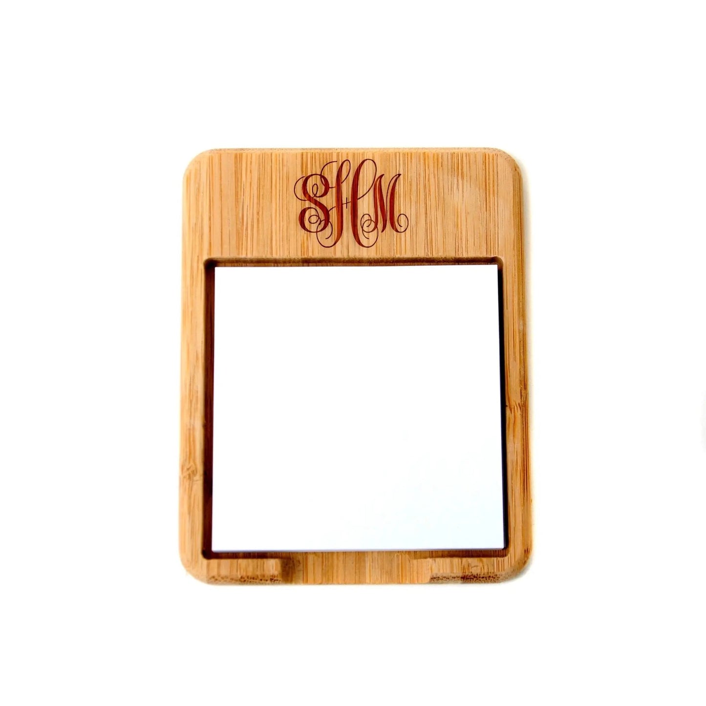 Monogram Sticky Note Holder - Office Gift - Bamboo Monogram Desk Accessory Joyful Moose