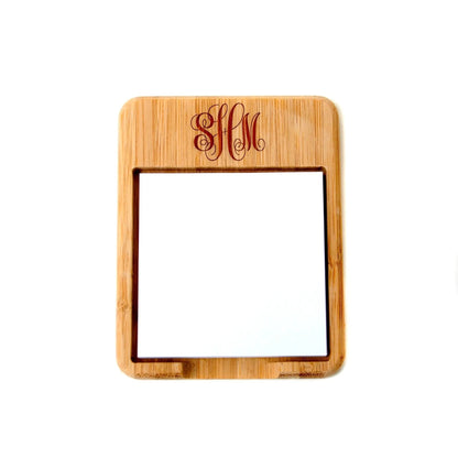 Monogram Sticky Note Holder - Office Gift - Bamboo Monogram Desk Accessory Joyful Moose