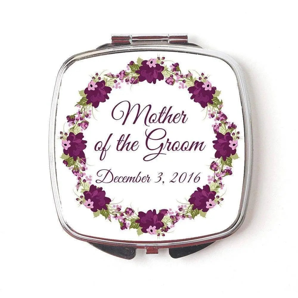Mother Of Groom Compact Mirror - Mother Of The Groom Gift - Wedding Compact Makeup Mirror Joyful Moose