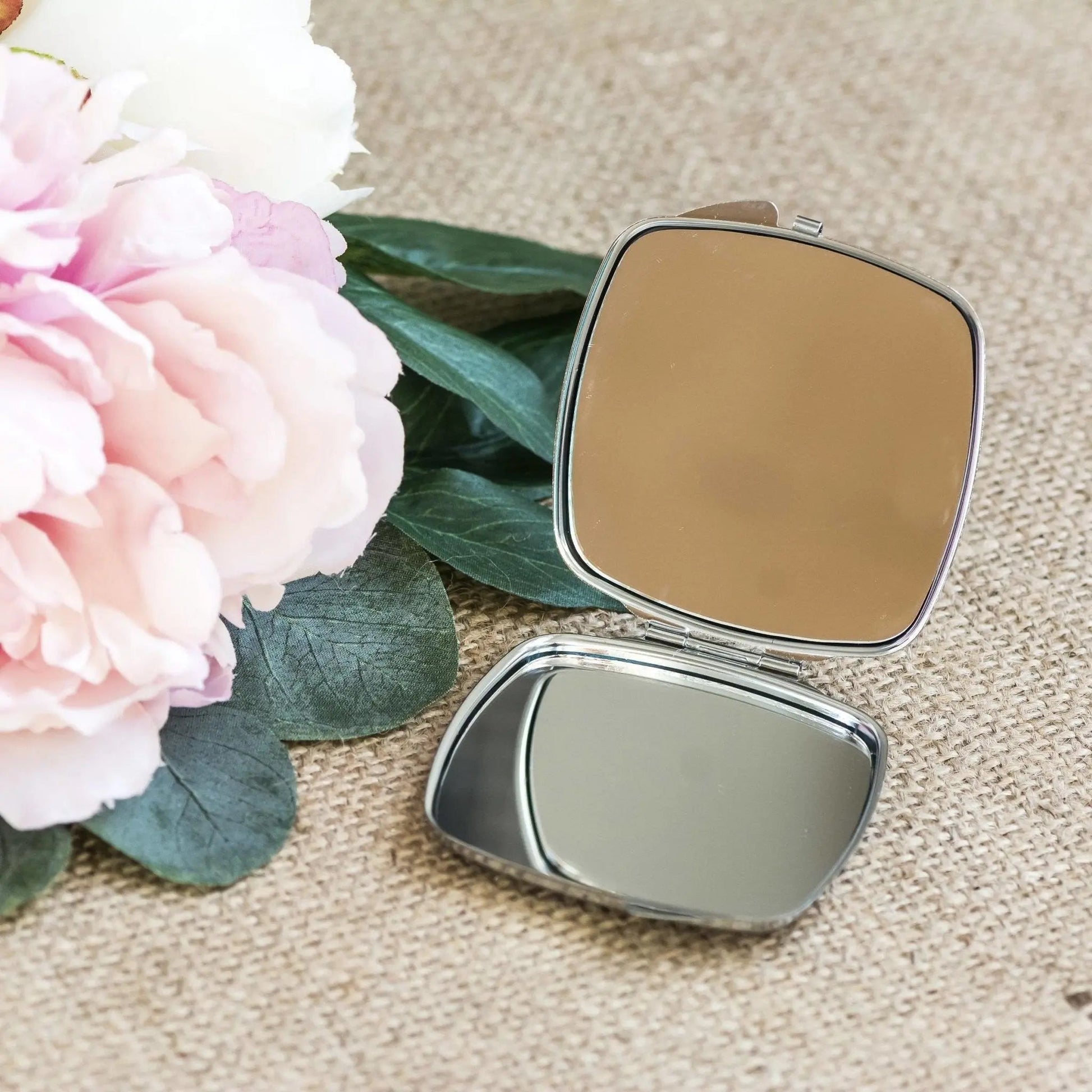 Mother of the Bride Gift from Daughter, Bridal Compact Mirror, mother of the groom gift from bride, Wedding Day Pocket Makeup Mirror Joyful Moose