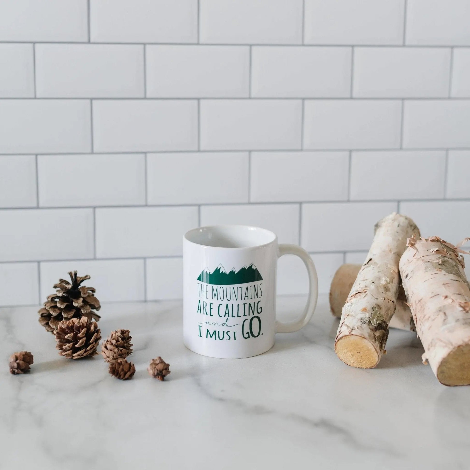 Mountain Coffee Mug – Ceramic Rocky Mountain Mug | Dishwasher Safe, Camping Gift Joyful Moose