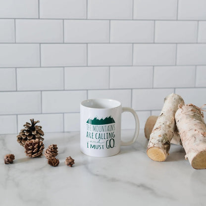 Mountain Coffee Mug – Ceramic Rocky Mountain Mug | Dishwasher Safe, Camping Gift Joyful Moose