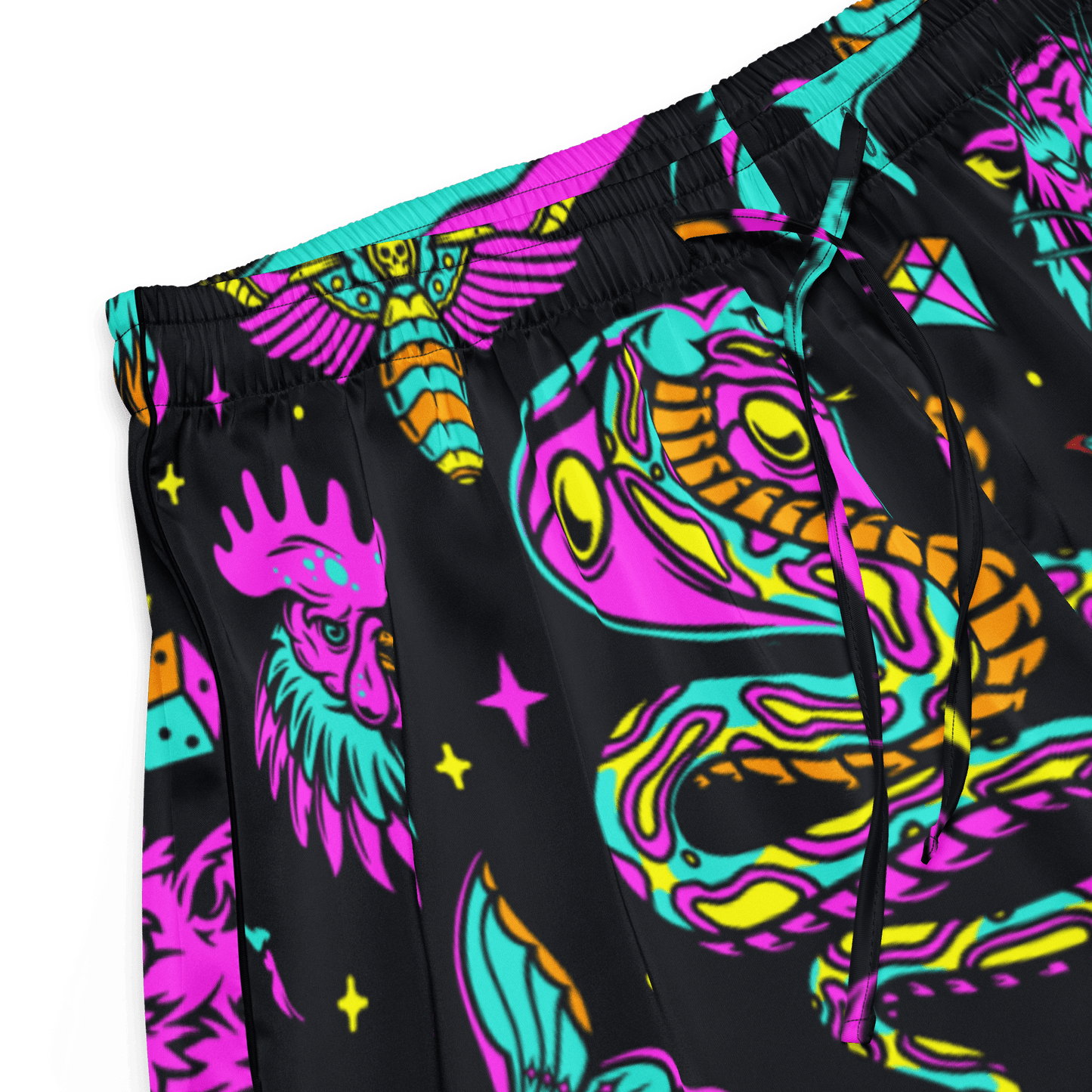 Neon Traditional Silky Pajama Shorts Goth Cloth Co.