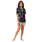 Neon Traditional Silky Pajama Top Goth Cloth Co.