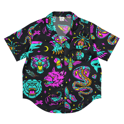 Neon Traditional Silky Pajama Top Goth Cloth Co.