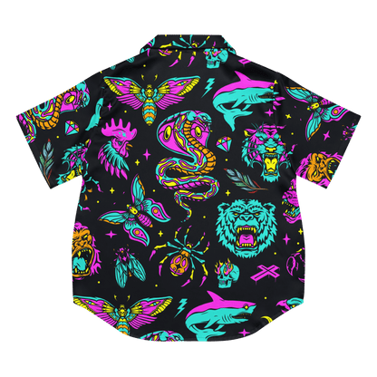 Neon Traditional Silky Pajama Top Goth Cloth Co.