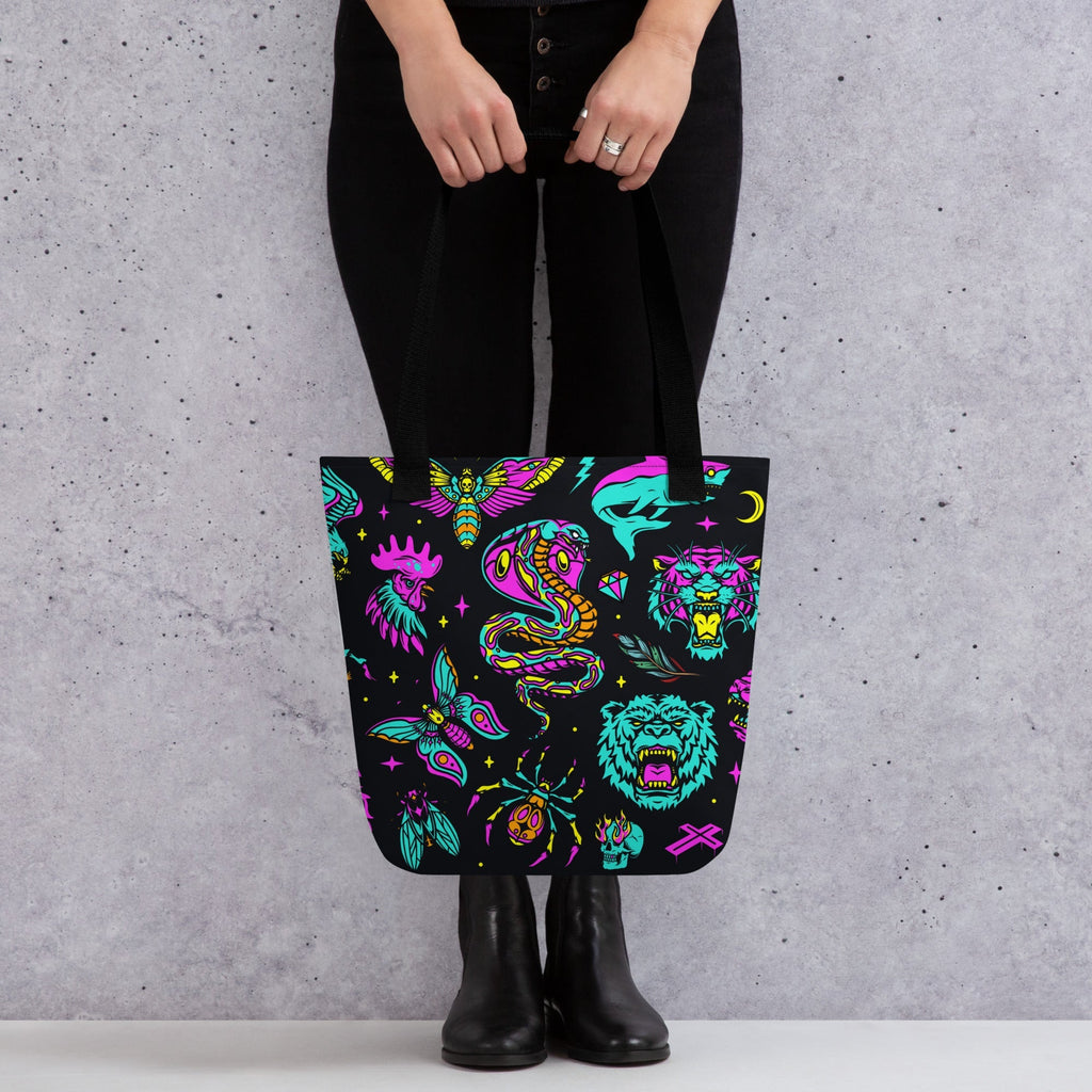 Neon Traditional Tote Bag Goth Cloth Co.