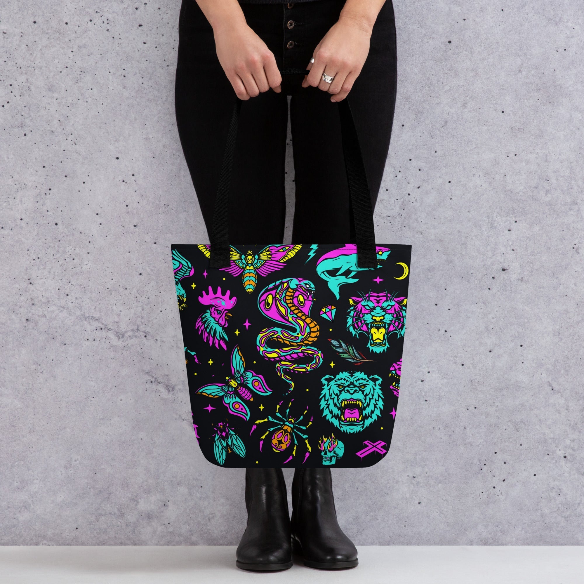 Neon Traditional Tote Bag Goth Cloth Co.