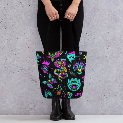 Neon Traditional Tote Bag Goth Cloth Co.