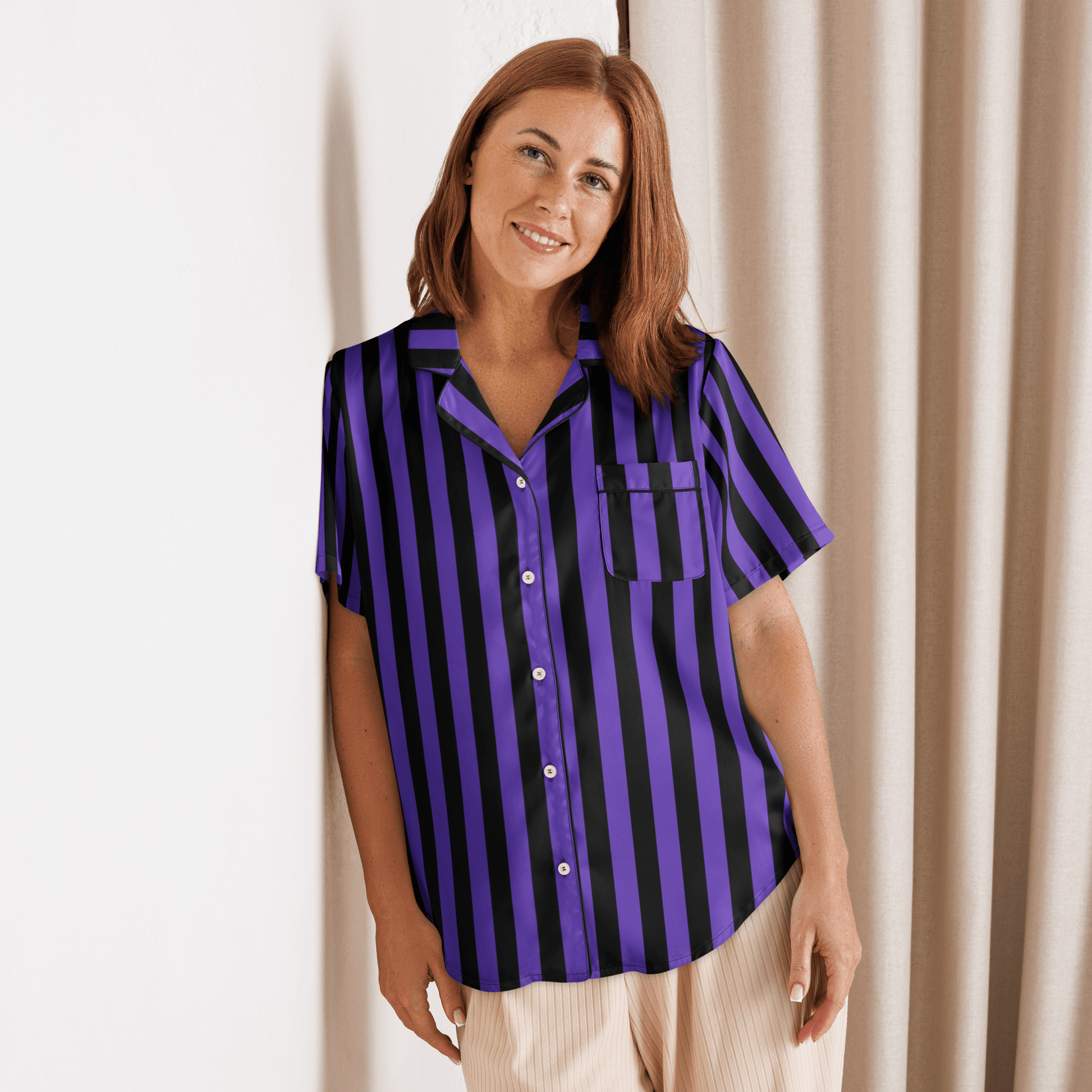 Nevermore Days Silky Pajama Top Goth Cloth Co.