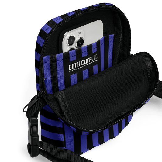 Nevermore Days Striped Crossbody Bag Goth Cloth Co.