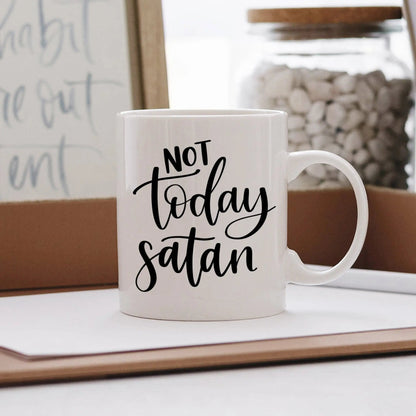 Not Today Satan Coffee Mug, Bible Verse Gift, Christian Mug, Funny Coffee Mug Joyful Moose