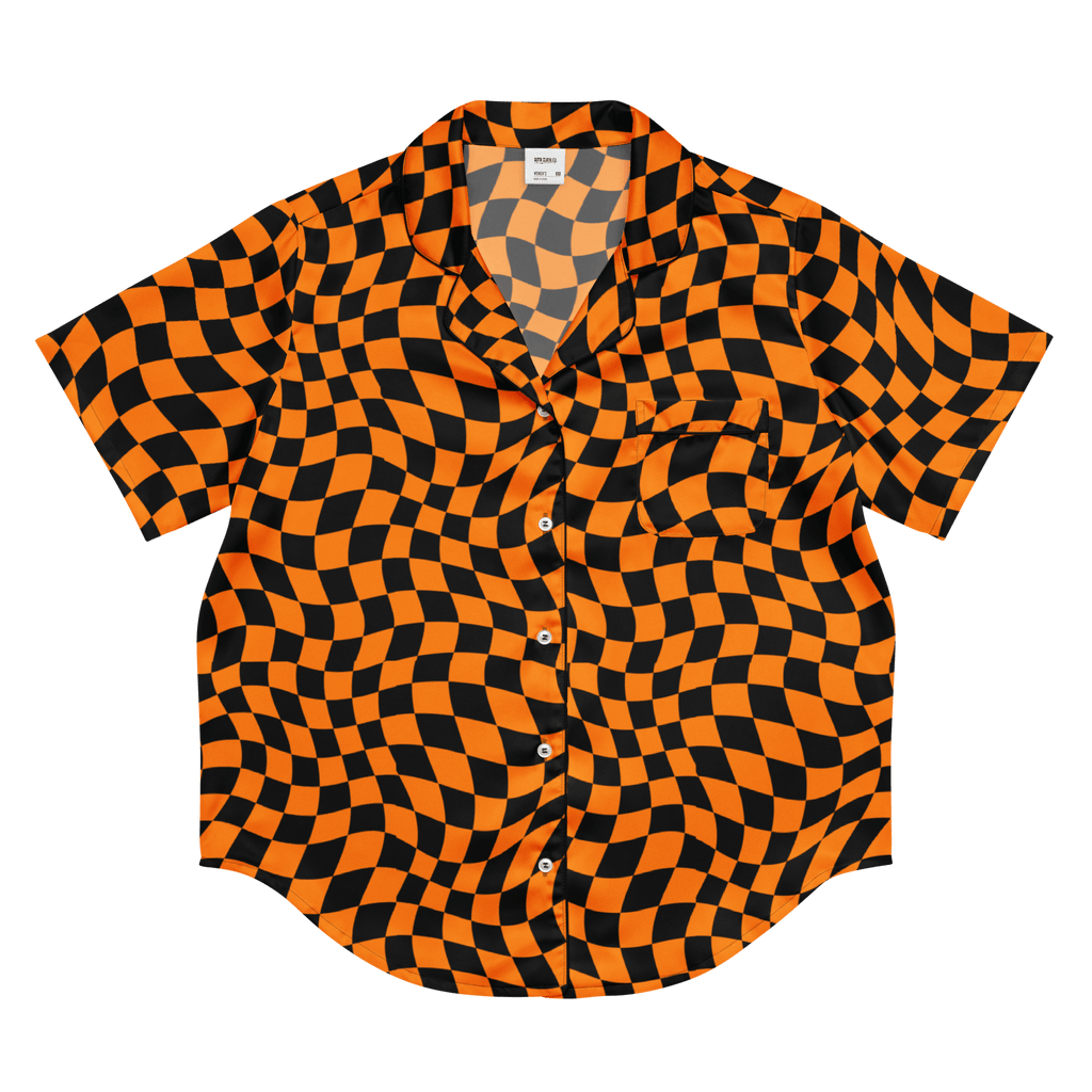 October Tiles Checkered Silky Pajama Top Goth Cloth Co.