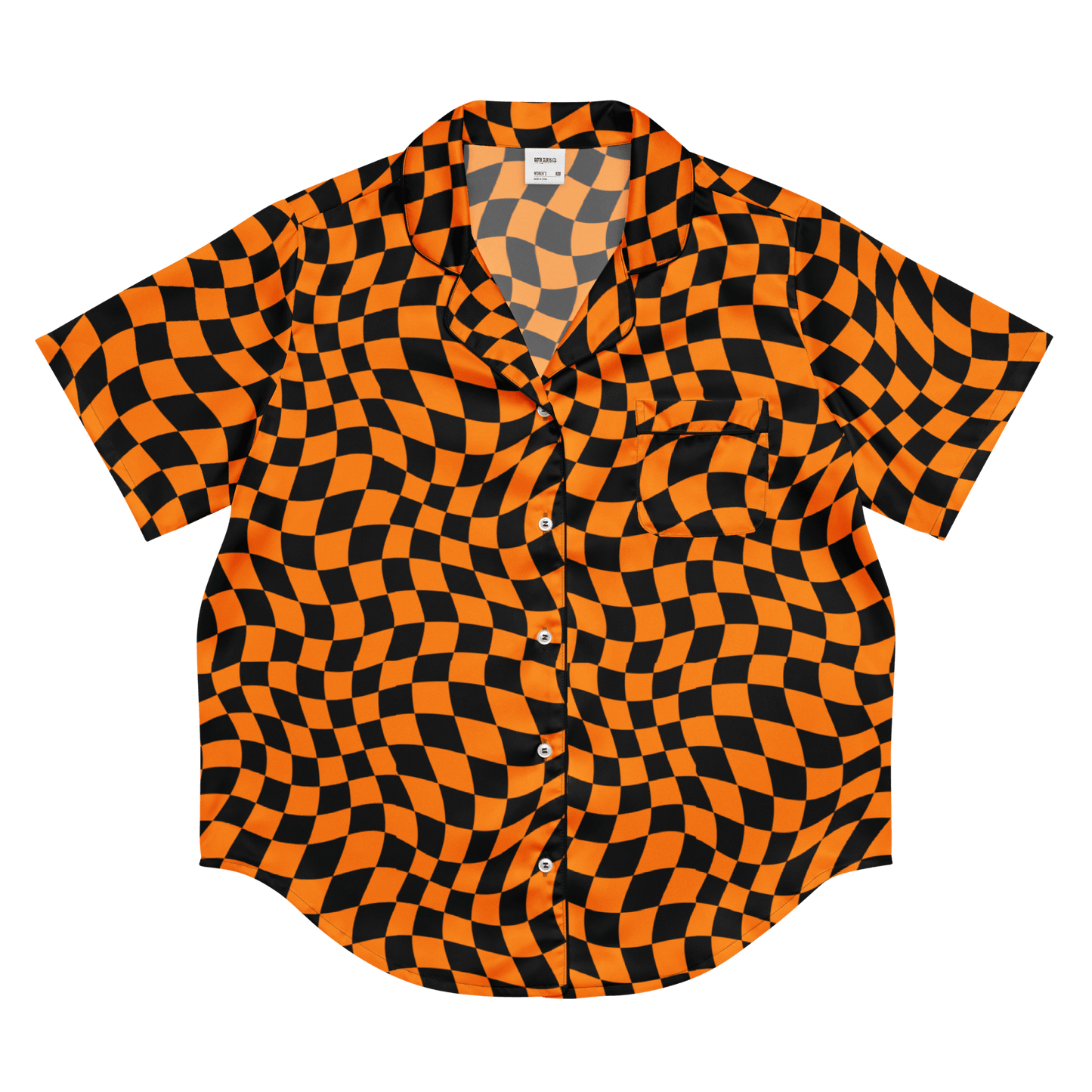 October Tiles Checkered Silky Pajama Top Goth Cloth Co.