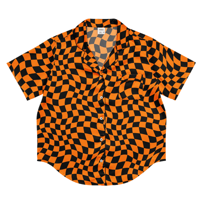October Tiles Checkered Silky Pajama Top Goth Cloth Co.