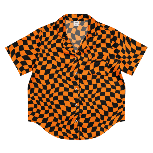 October Tiles Checkered Silky Pajama Top Goth Cloth Co.