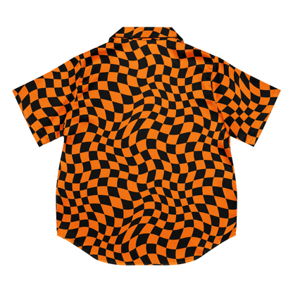 October Tiles Checkered Silky Pajama Top Goth Cloth Co.